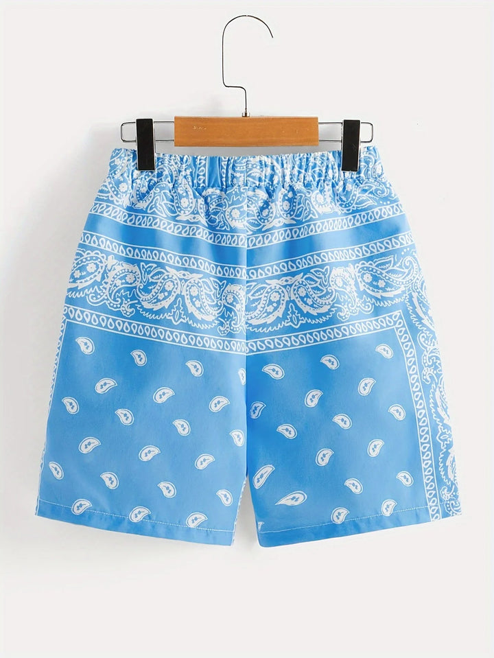 Unisex spring and summer cashew flower shorts - Derslash