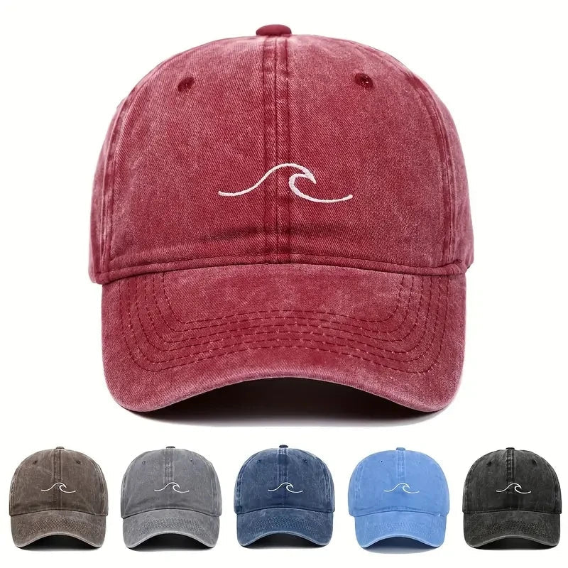 Wave Ripple Embroidery Baseball Caps - Derslash
