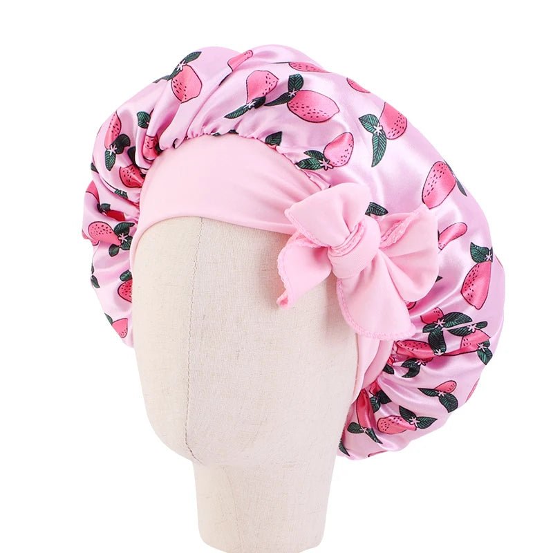 Wide Band Kids Satin Bonnets - Derslash