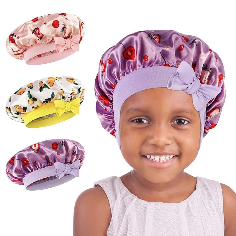 Wide Band Kids Satin Bonnets - Derslash