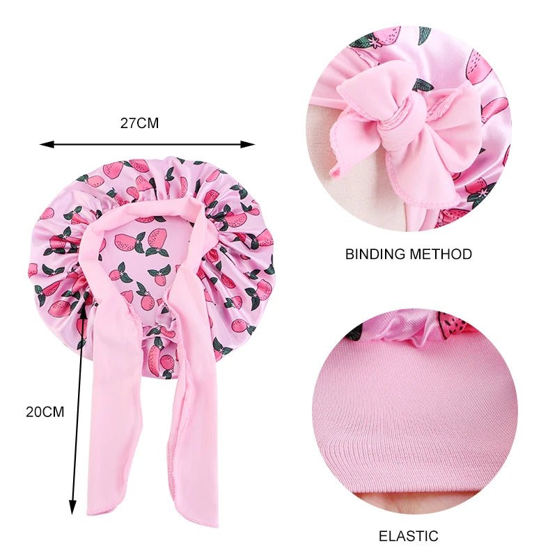 Wide Band Kids Satin Bonnets - Derslash