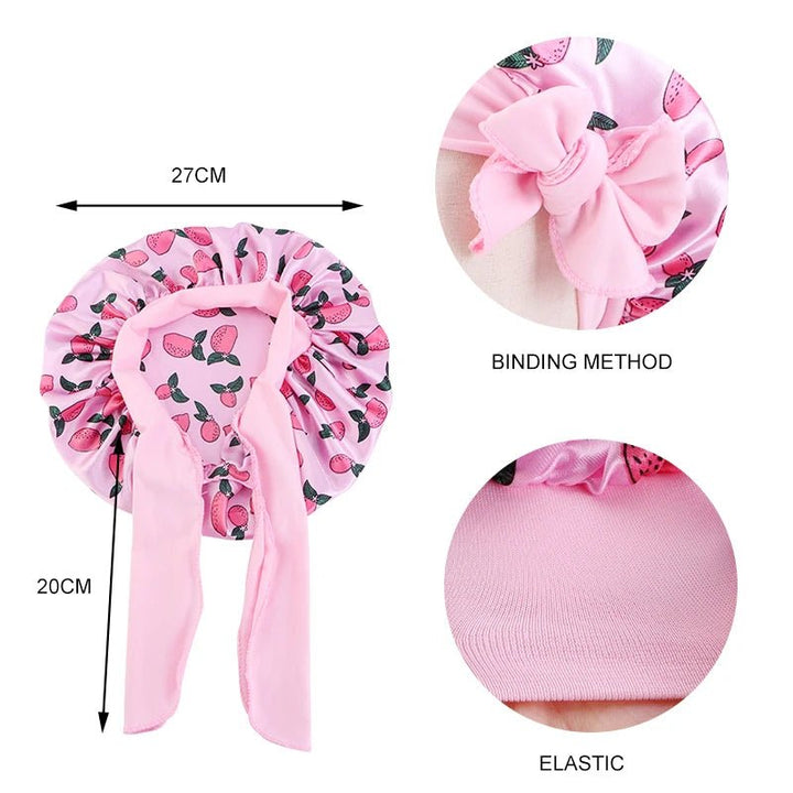 Wide Band Kids Satin Bonnets - Derslash