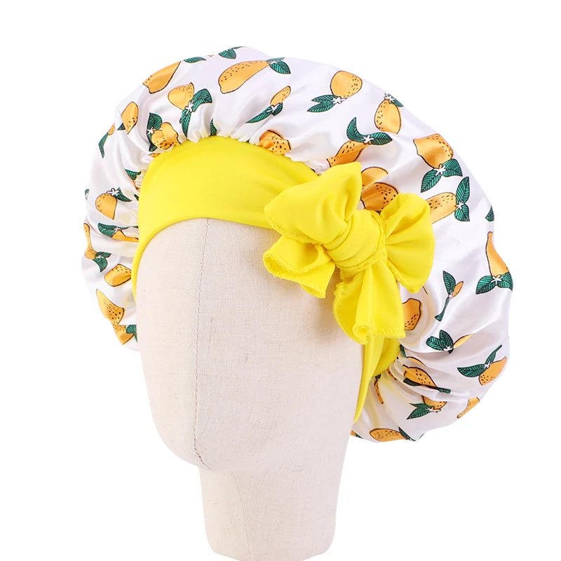 Wide Band Kids Satin Bonnets - Derslash