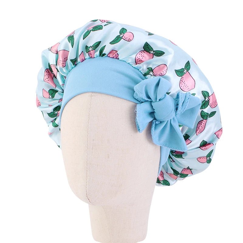 Wide Band Kids Satin Bonnets - Derslash