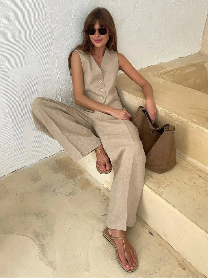 Wolfeel Women Linen Cotton Chic V - Derslash