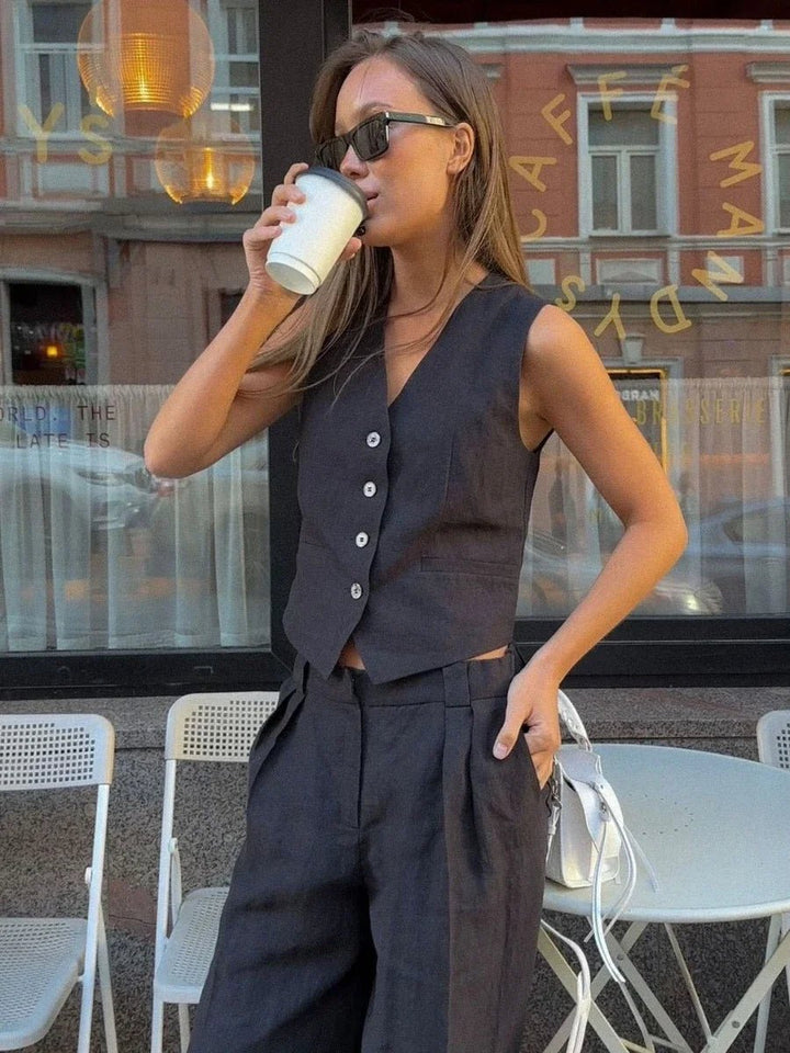 Wolfeel Women Linen Cotton Chic V - Derslash