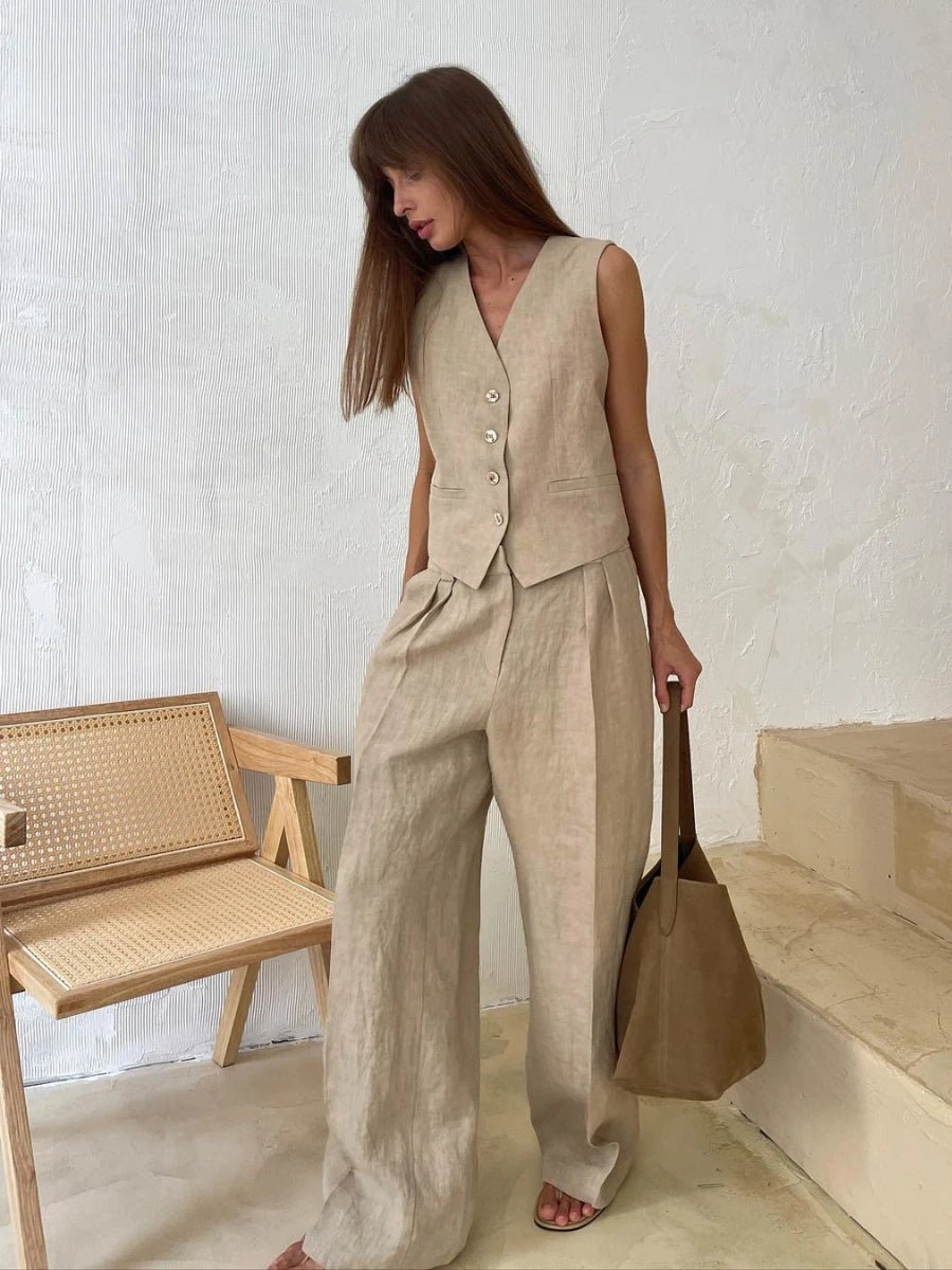 Wolfeel Women Linen Cotton Chic V - Derslash