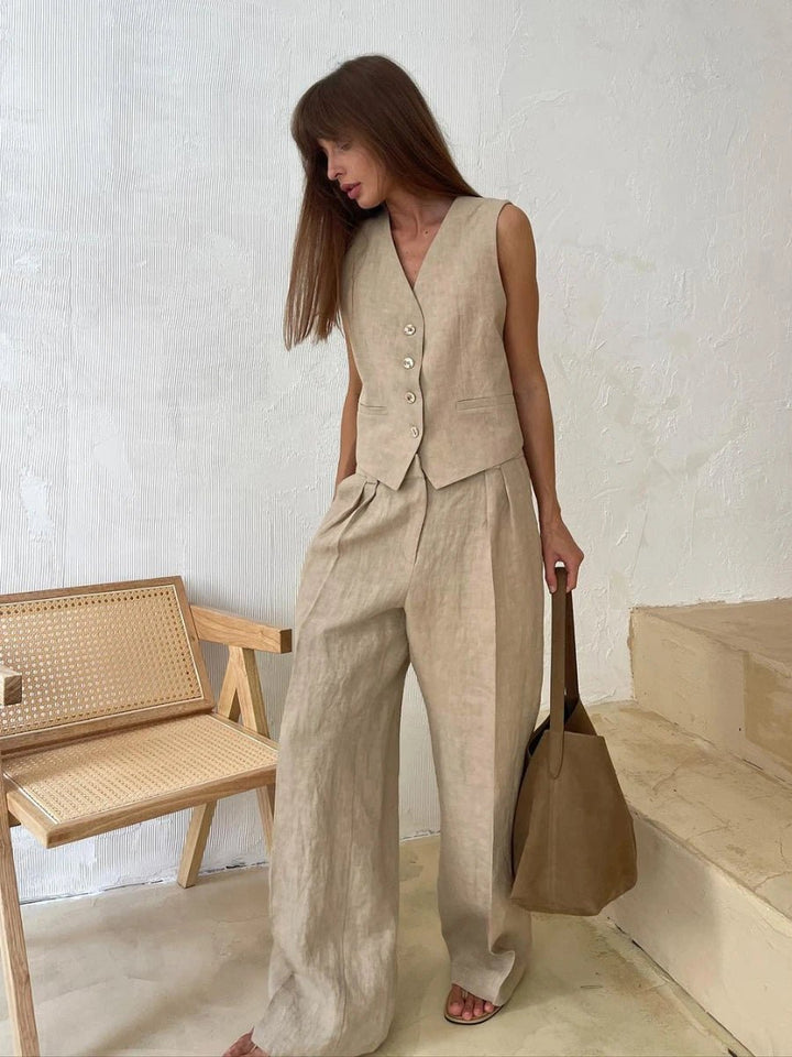 Wolfeel Women Linen Cotton Chic V - Derslash