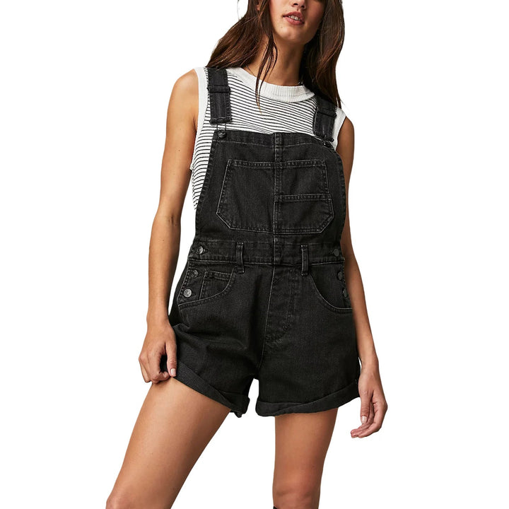 Women Denim Romper with Adjustable Straps. - Derslash