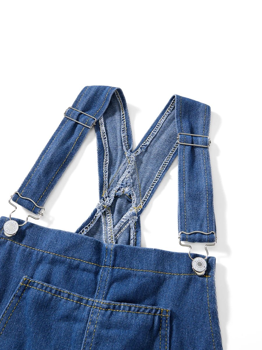 Women Denim Romper with Adjustable Straps. - Derslash