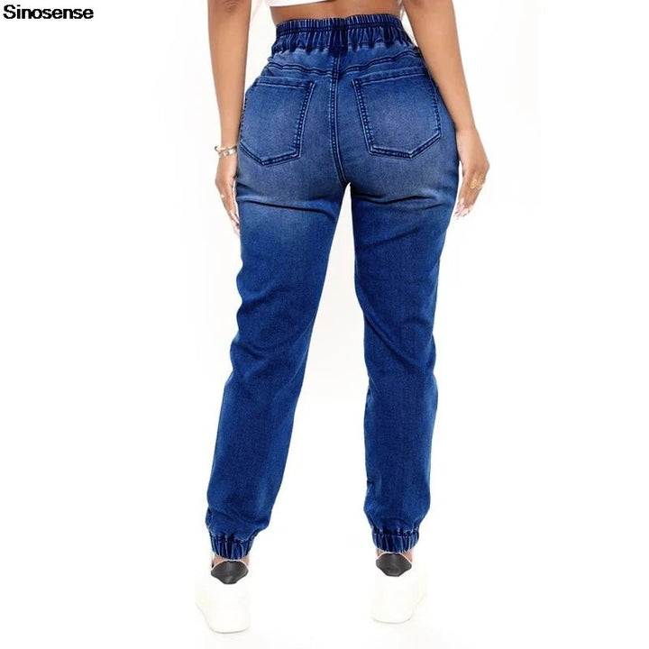 Women High Waisted Jean Joggers - Derslash