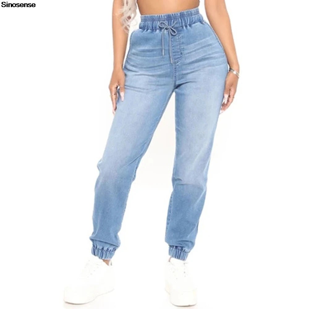 Women High Waisted Jean Joggers - Derslash