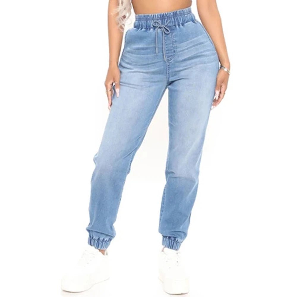 Women High Waisted Jean Joggers - Derslash