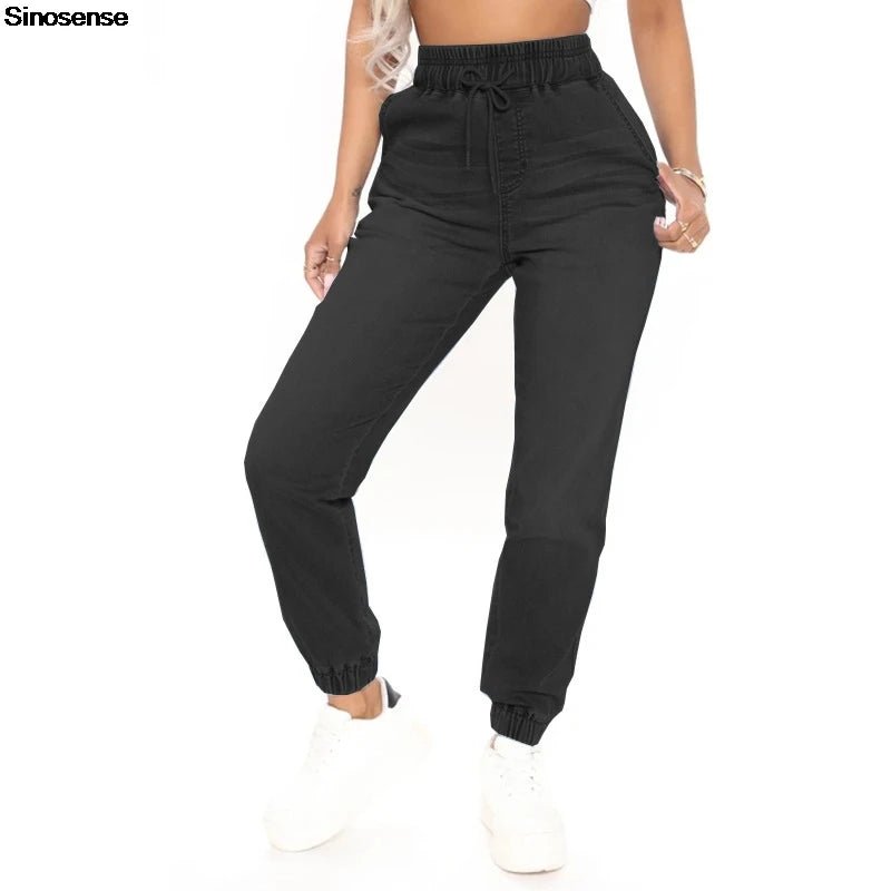 Women High Waisted Jean Joggers - Derslash