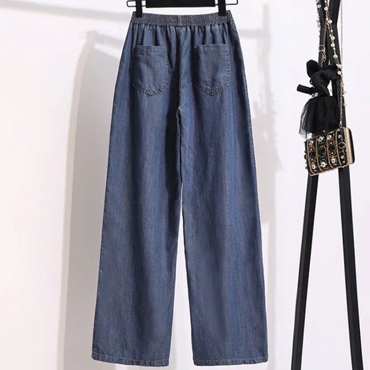 Women's Baggy Wide - Leg Jeans: Elastic High Waist, Summer Loose Fit - Derslash