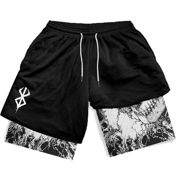 Y2K Anime Men Fitness Workout Track Shorts - Derslash
