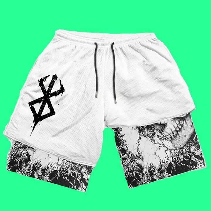 Y2K Anime Men Fitness Workout Track Shorts - Derslash