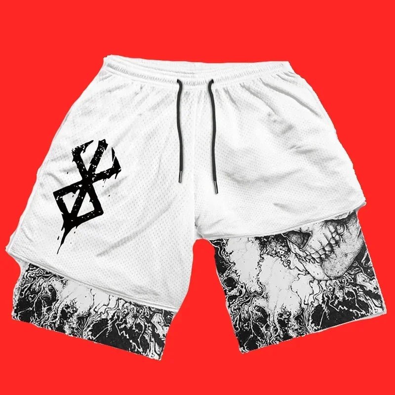 Y2K Anime Men Fitness Workout Track Shorts - Derslash