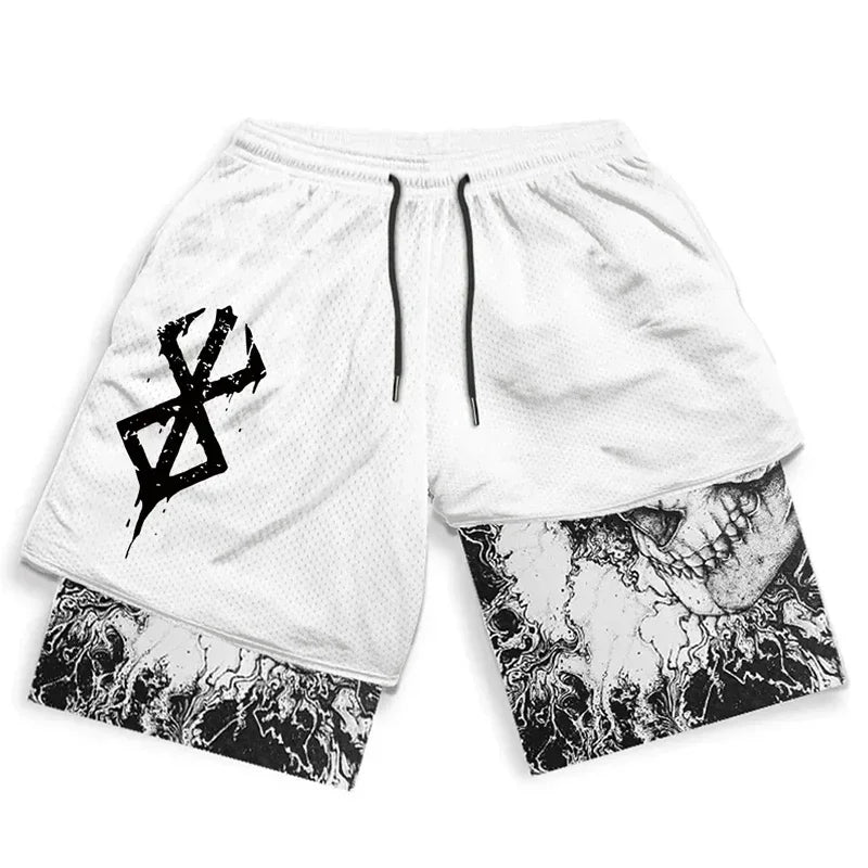 Y2K Anime Men Fitness Workout Track Shorts - Derslash