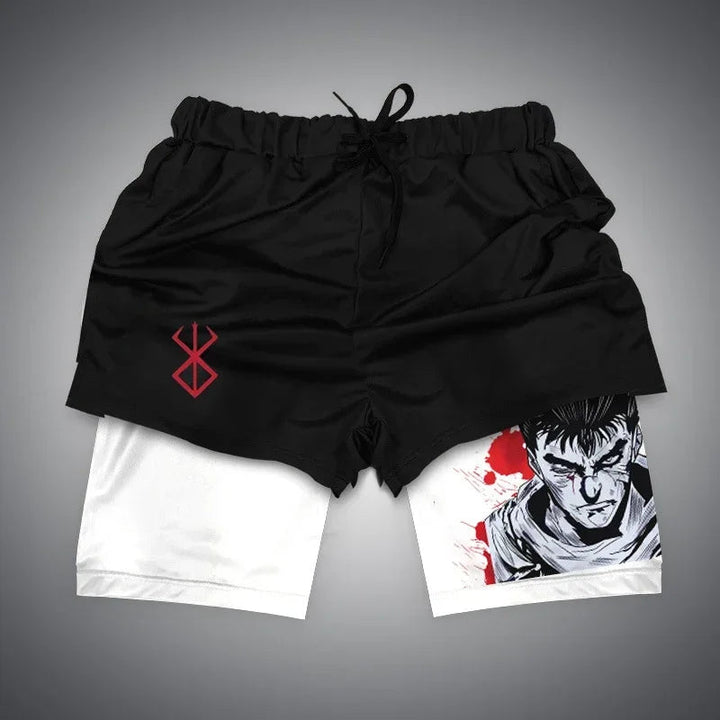 Y2K Anime Men Fitness Workout Track Shorts - Derslash