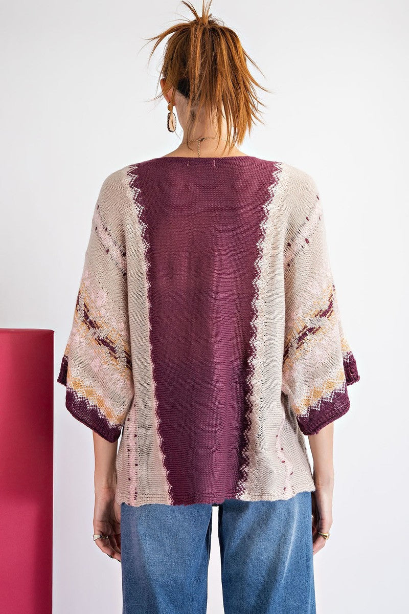 Mehrfarbiger Garnpullover