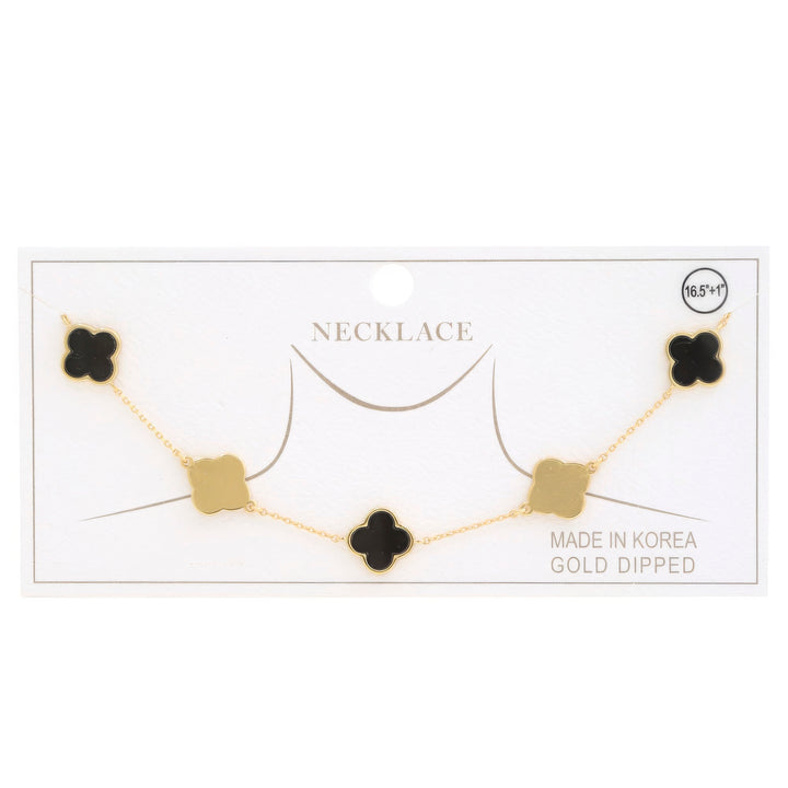 Kleeblatt Charm Station Gold getauchte Halskette