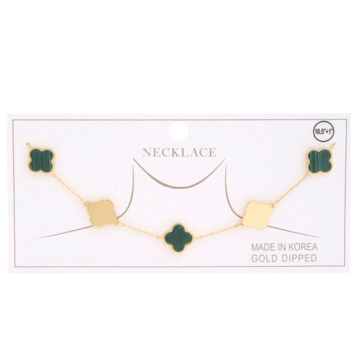 Kleeblatt Charm Station Gold getauchte Halskette