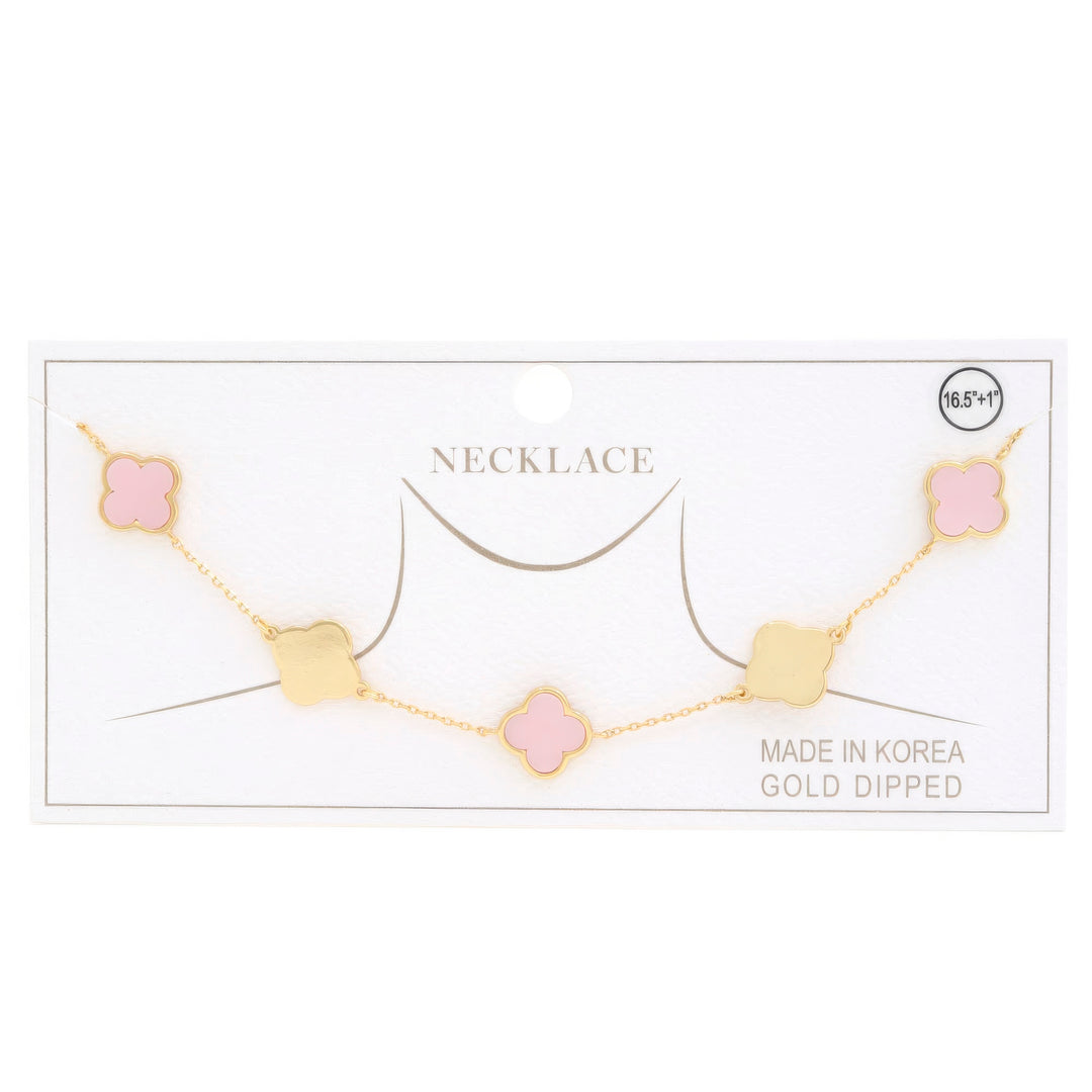 Kleeblatt Charm Station Gold getauchte Halskette