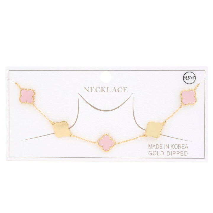 Kleeblatt Charm Station Gold getauchte Halskette