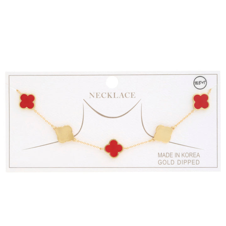Kleeblatt Charm Station Gold getauchte Halskette