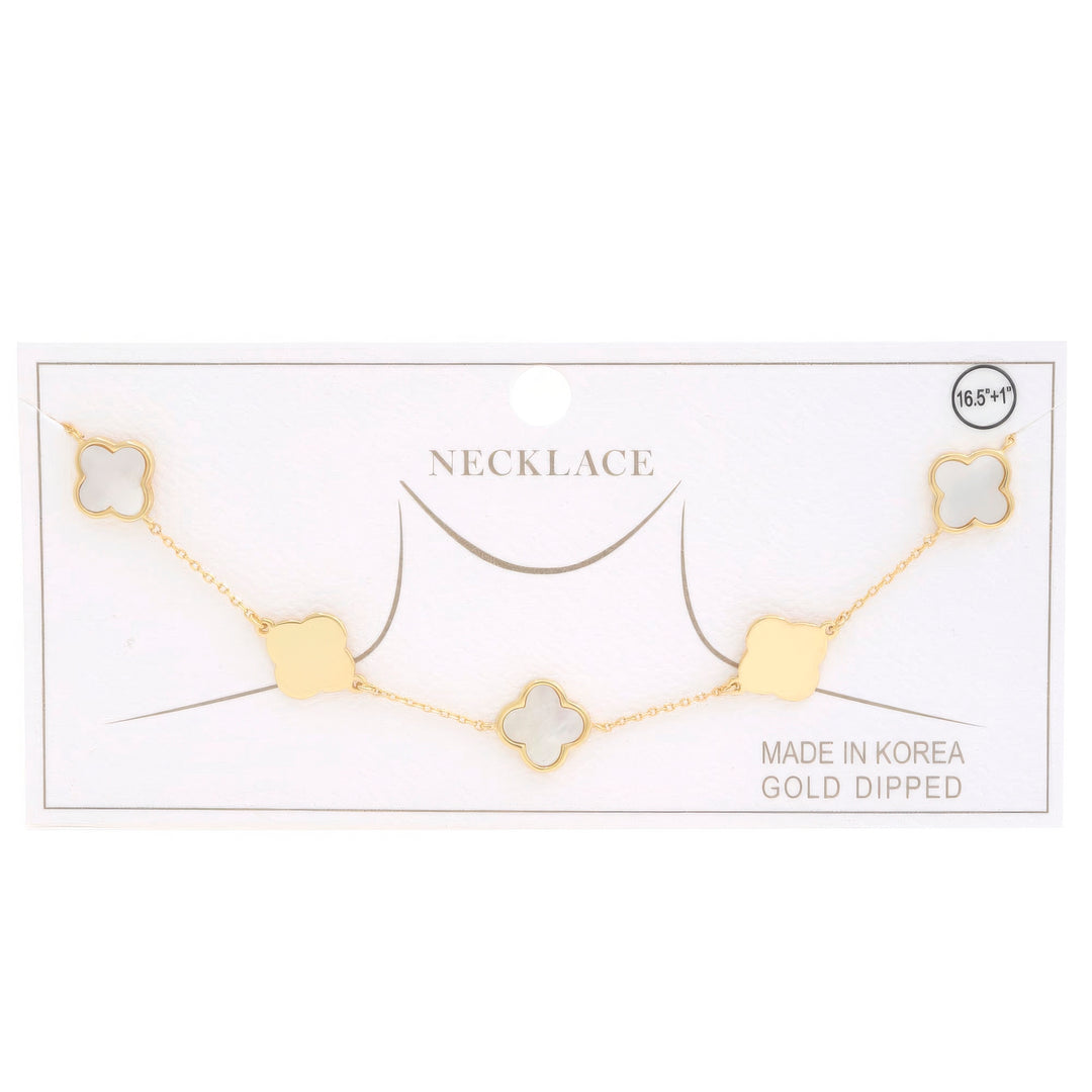 Kleeblatt Charm Station Gold getauchte Halskette