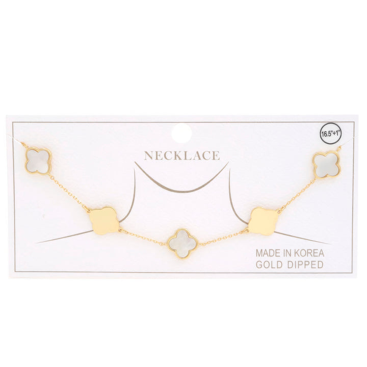 Kleeblatt Charm Station Gold getauchte Halskette