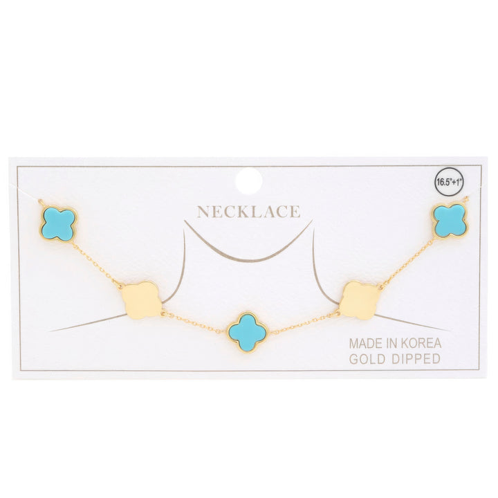 Kleeblatt Charm Station Gold getauchte Halskette
