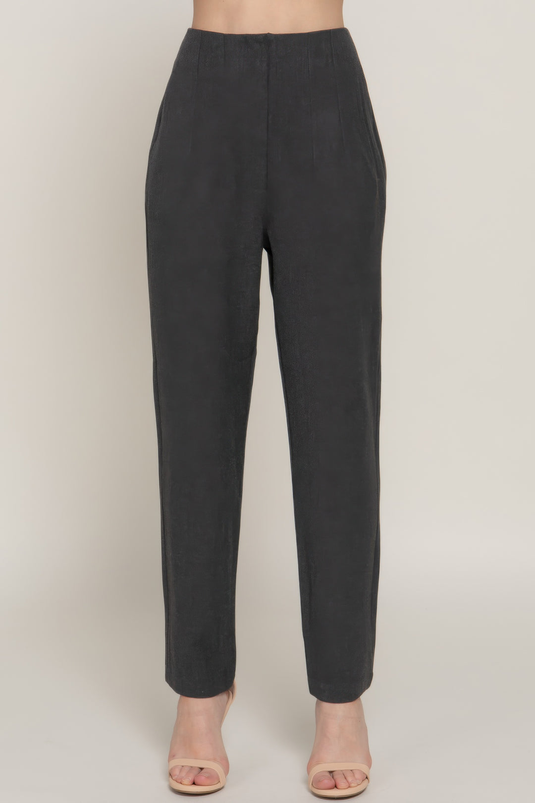 Lange Hose mit Biesendetail und hoher Taille