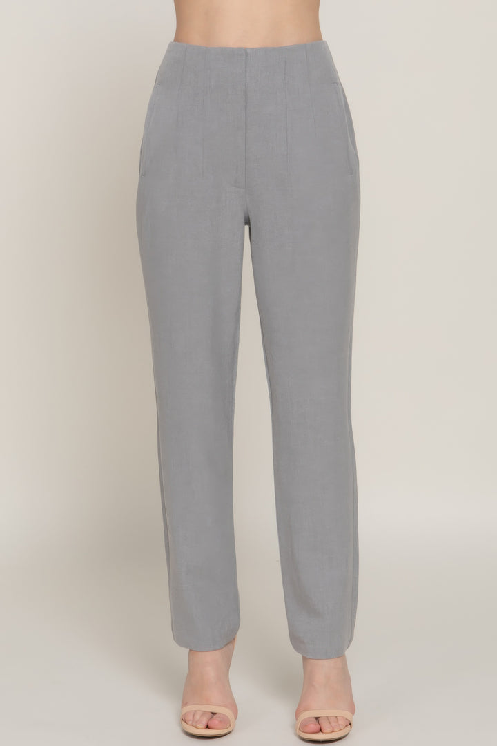 Lange Hose mit Biesendetail und hoher Taille