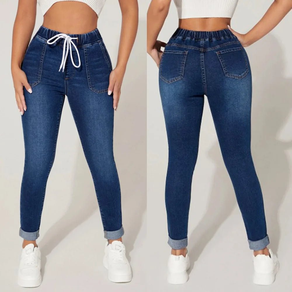 Elastic Skinny Slim Ankle - Length Denim Pencil Pants - Derslash