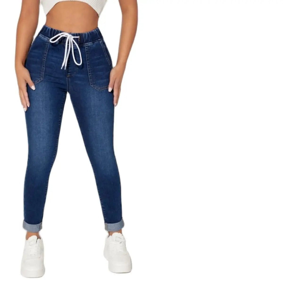 Elastic Skinny Slim Ankle - Length Denim Pencil Pants - Derslash