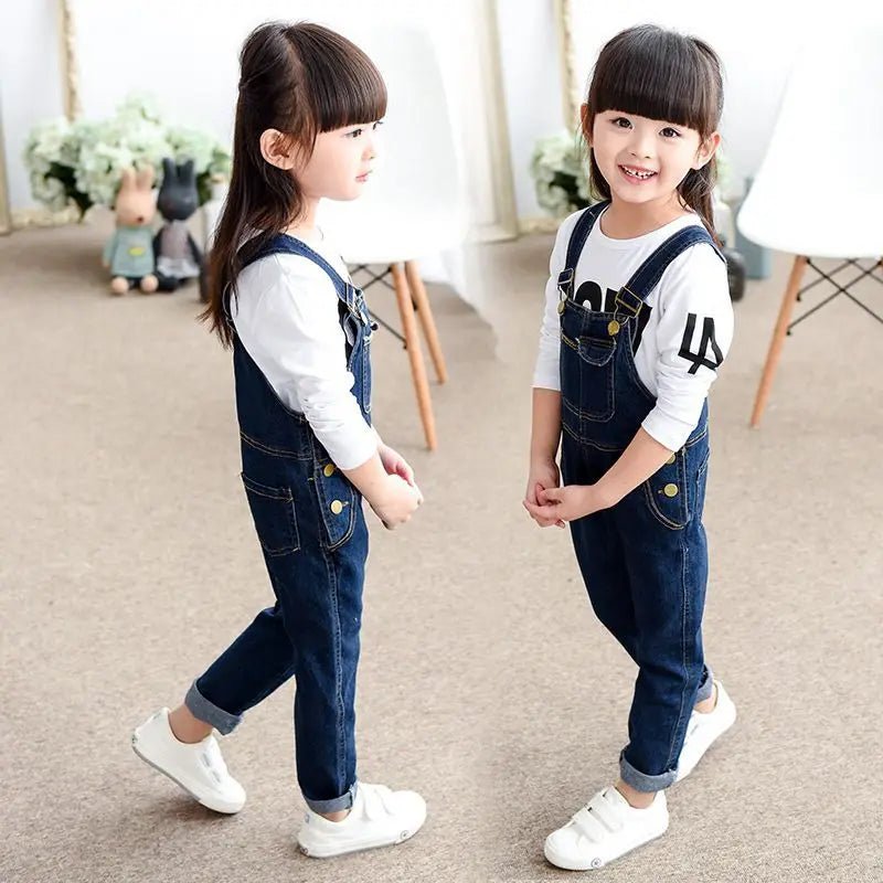 Girls' & Boys' Denim Overalls: Fashionable Suspenders Trousers for Kids - Derslash