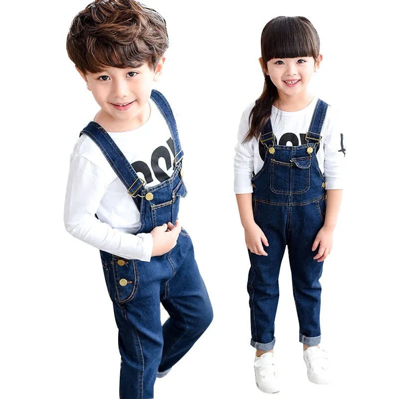 Girls' & Boys' Denim Overalls: Fashionable Suspenders Trousers for Kids - Derslash