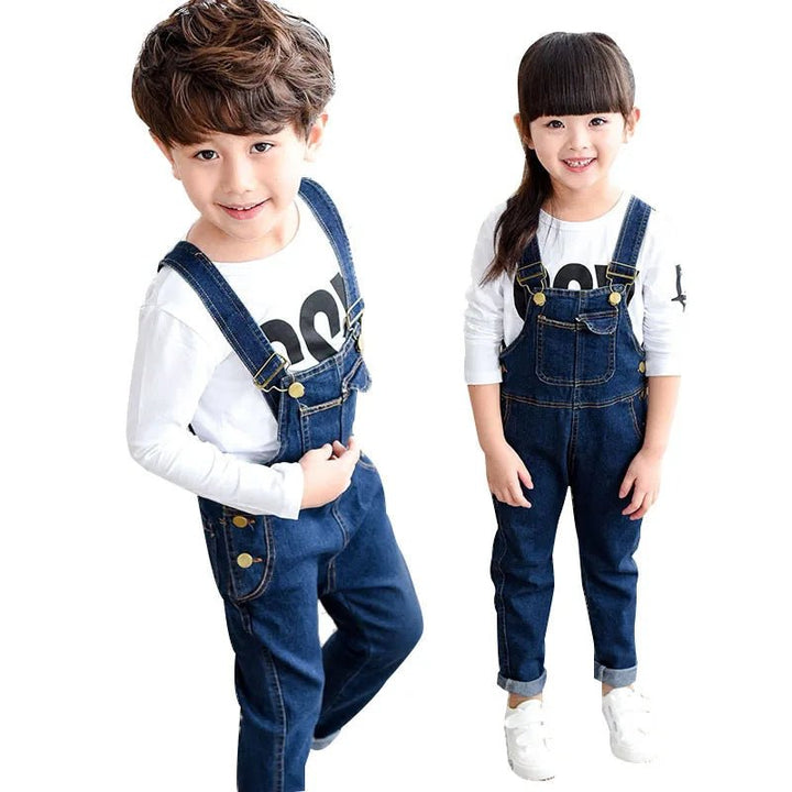 Girls' & Boys' Denim Overalls: Fashionable Suspenders Trousers for Kids - Derslash