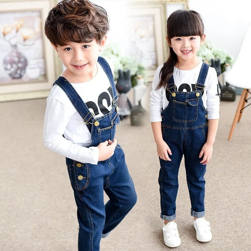 Girls' & Boys' Denim Overalls: Fashionable Suspenders Trousers for Kids - Derslash