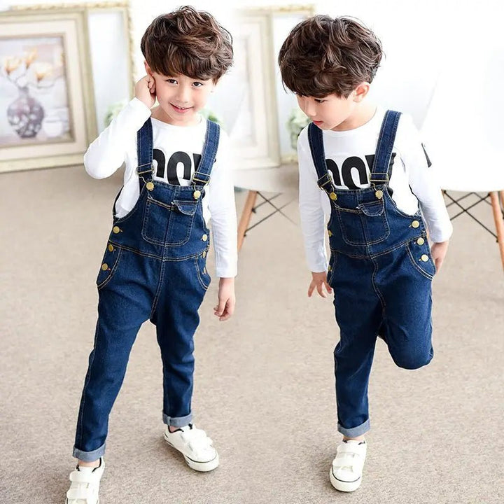 Girls' & Boys' Denim Overalls: Fashionable Suspenders Trousers for Kids - Derslash
