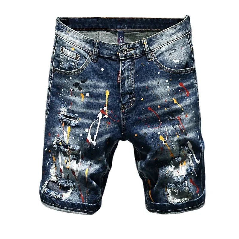 High - quality Brand Blue Street Slim Fit Shorts - Derslash