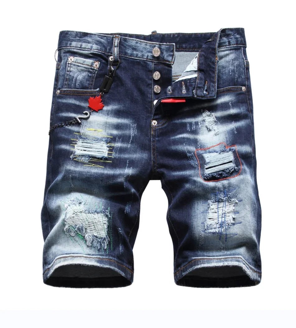 High - quality Brand Blue Street Slim Fit Shorts - Derslash