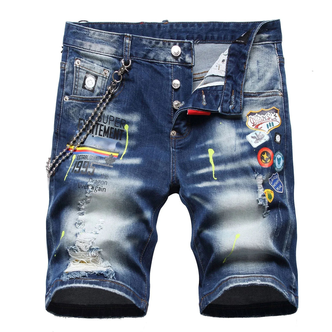 High - quality Brand Blue Street Slim Fit Shorts - Derslash
