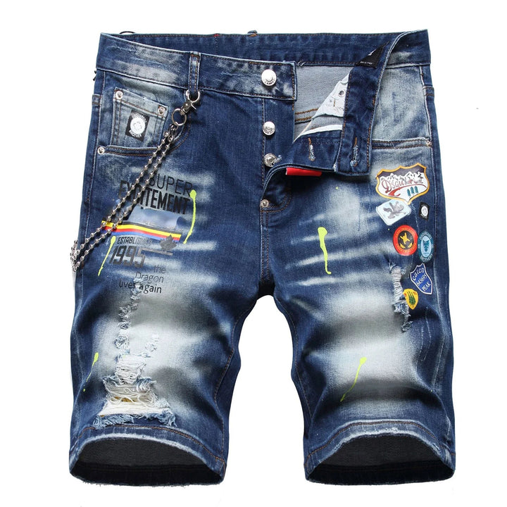 High - quality Brand Blue Street Slim Fit Shorts - Derslash