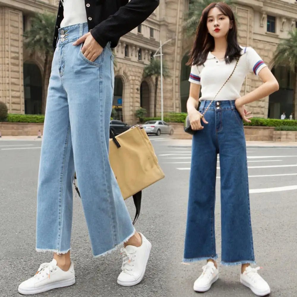High Waist Loose Denim Trousers - Derslash
