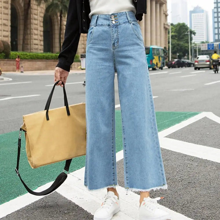 High Waist Loose Denim Trousers - Derslash