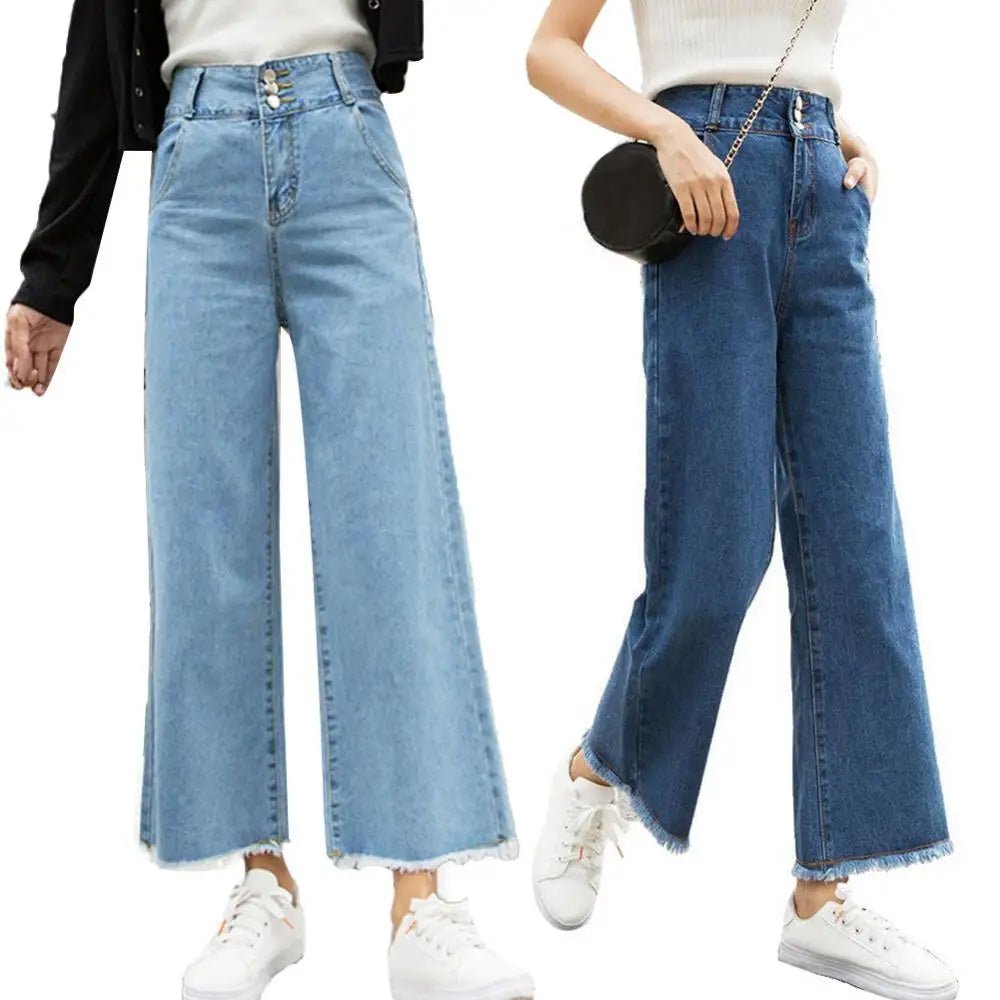 High Waist Loose Denim Trousers - Derslash