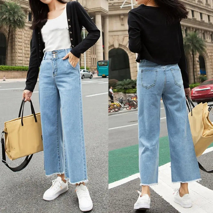 High Waist Loose Denim Trousers - Derslash